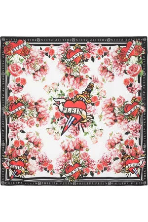 Philipp Plein Silk Foulard 90x90 Love - White