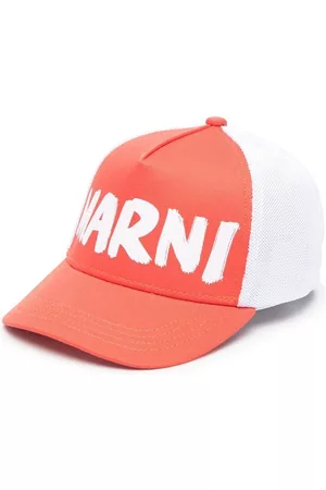 Marni Logo-print mesh cap - Orange