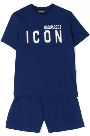 Dsquared2 Logo-print short-sleeved lounge set - Blue