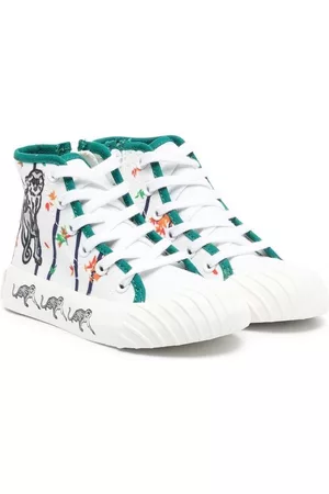 Kenzo Monkey-print high-top sneakers - White