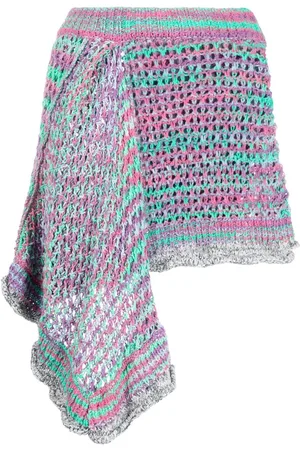 The Attico Woven asymmetric miniskirt