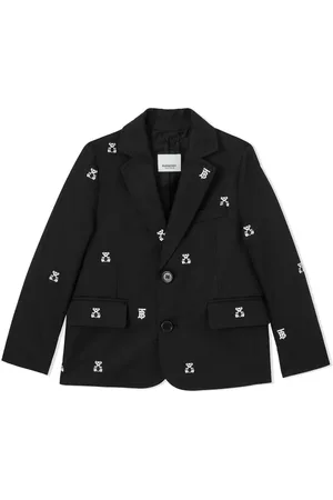 Burberry Thomas Bear embroidered cotton blazer