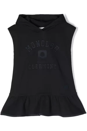 Moncler Embroidered logo sleeveless hooded dress - Black