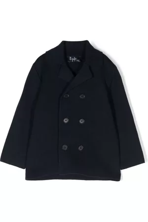 Il gufo Coats - Double-breasted knitted coat - Blue
