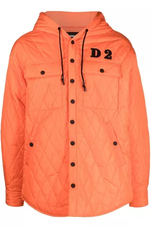 Dsquared2 Men Quilted Jackets - Logo-patch quilted jacket - Orange