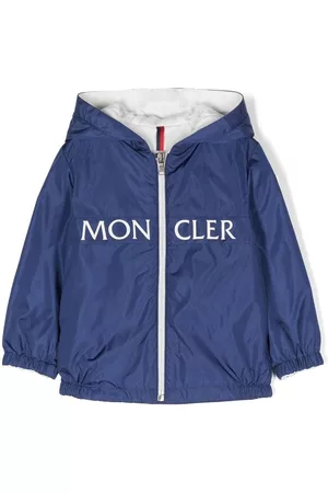 Moncler Logo-print hooded rain jacket - Blue