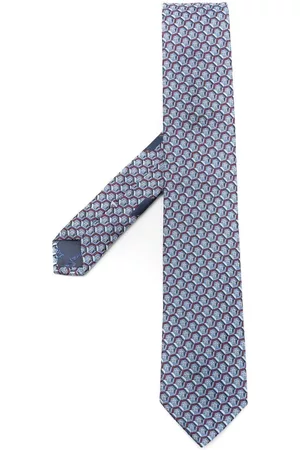 Salvatore Ferragamo Men Bow Ties - Gancini jacquard silk tie - Blue