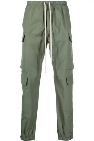 Rick Owens Men Sweatpants - Elasticated-waistband cotton pant - Green