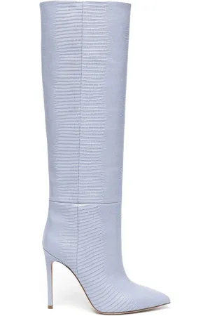 PARIS TEXAS 105mm crocodile-effect knee-high boots