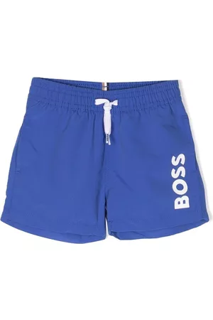 HUGO BOSS Swim Shorts - Logo-print swim shorts - Blue