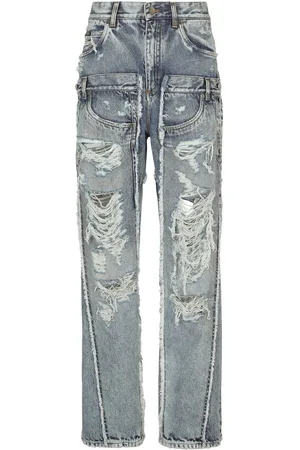Dolce & Gabbana KIM DOLCE&GABBANA distressed patchwork-denim jeans