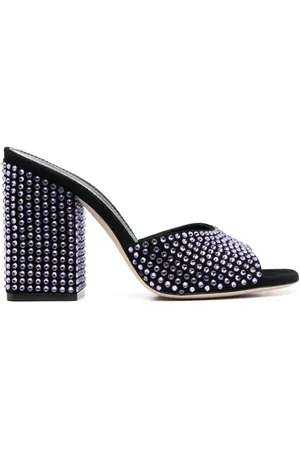 PARIS TEXAS Crystal-embellished 105mm mules