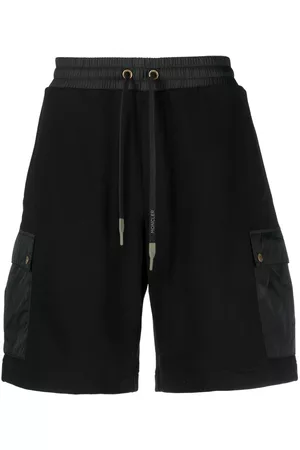 Moncler Men Sports Shorts - Logo-patch cotton shorts - Black