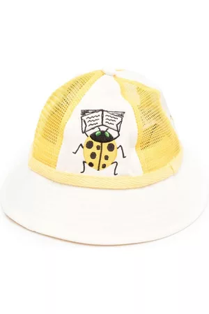 Mini Rodini Hats - Ladybug mesh sun hat - White