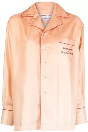 Stella McCartney Women Shirts - Graphic-print silk shirt - Orange