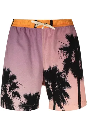 BLUE SKY INN Palm tree-print swim shorts