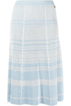 Elisabetta Franchi Striped ribbed midi skirt