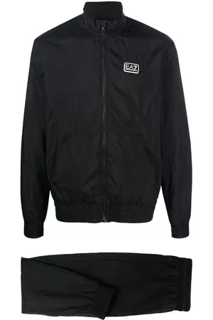 EA7 Logo-stamp tracksuit - Black
