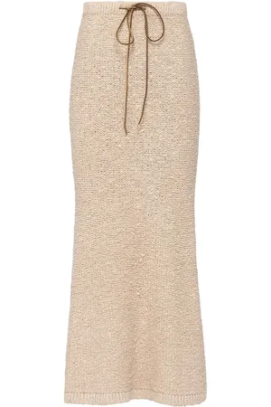 Prada Drawstring boucl?? maxi skirt