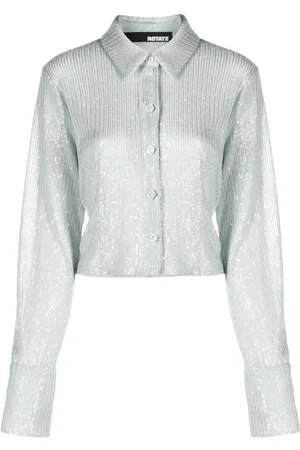 ROTATE Sequin-embellished button-down cardigan