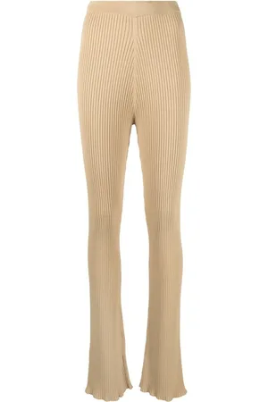 Nanushka Ribbed-knit flared trousers