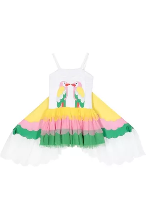 Stella McCartney Girls Graduation Dresses - Parrots tulle dress with wings - White