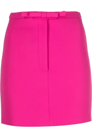 BLANCA Front bow-detail mini skirt