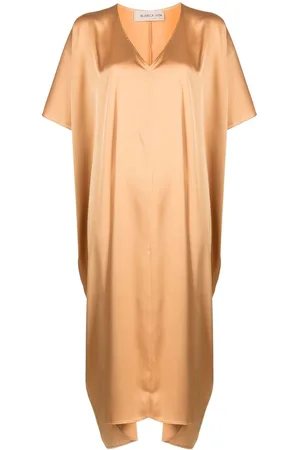 BLANCA Satin-finish V-neck dress