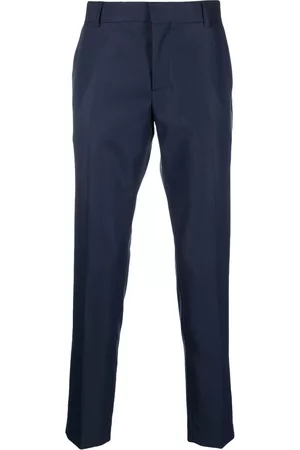 D.A. Daniele Alessandrini Slim-cut tailored trousers - Blue