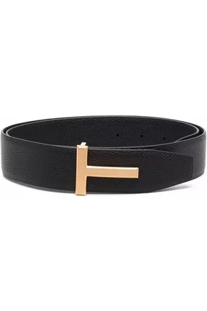 Tom Ford Men Belts - T plaque leather belt - Brown