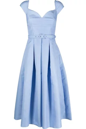 Self-Portrait Women Midi Dresses - Pleated midi dress - Blue