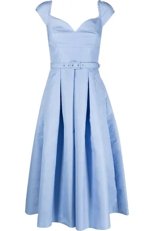 Self-Portrait Pleated midi dress