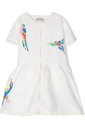 Stella McCartney Parrot embroidered-motif shirt-dress - White