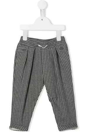 MONNALISA Chinos - Pinstripe chino trousers - Grey