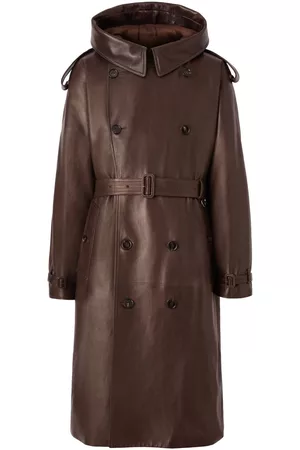Burberry Men Trench Coats - Plongé hooded trench coat - Brown