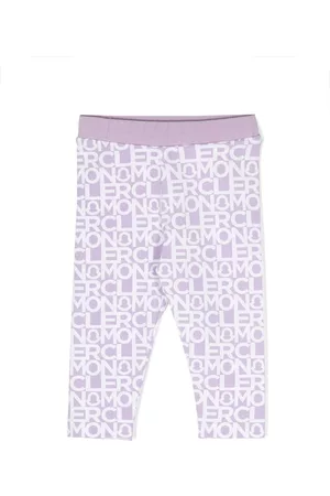 Moncler Logo-print stretch-cotton leggings - Purple