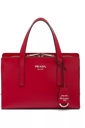 Prada Women Tote Bags - Mini Re-Edition 1995 brushed leather tote bag - Red