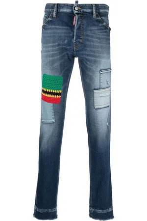Dsquared2 Patchwork-detail slim-fit jeans