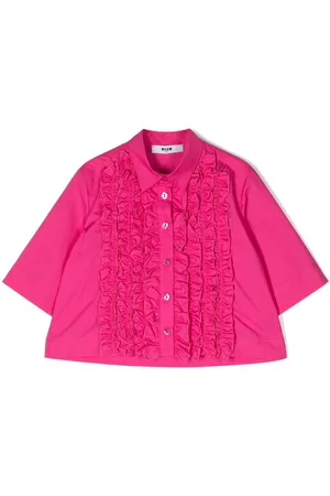 MSGM Kids bow-detailed cropped blouse - Yellow