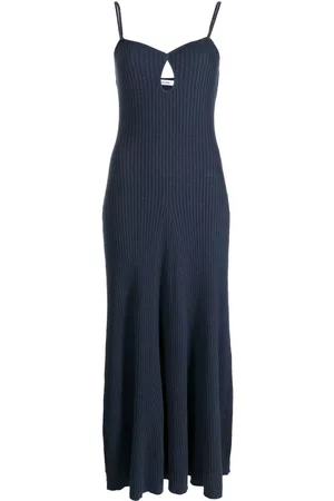 Anna Quan Women Knitted Dresses - Ribbed-knit sleeveless midi dress - Blue