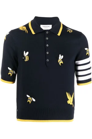 Thom Browne 4-Bar intarsia-knit polo shirt
