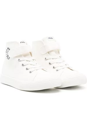 Ralph Lauren Embroidered high-top sneakers - White