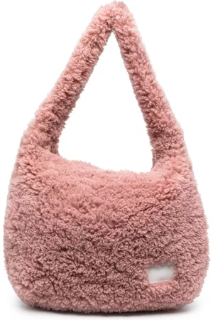 Rokh Women Shoulder Bags - Oversized Faux Fur shoulder bag - Pink
