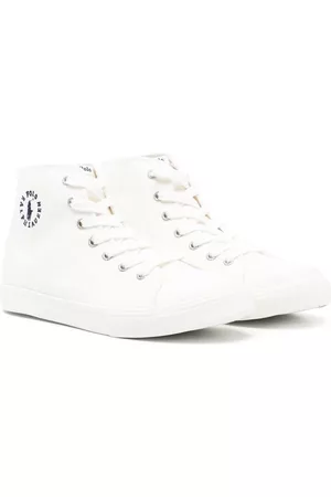 Ralph Lauren Embroidered high-top sneakers - White