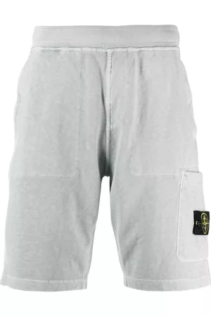 Stone Island Compass-motif cotton shorts - Grey