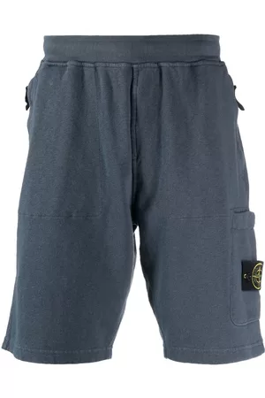 Stone Island Men Sports Shorts - Compass-motif cotton shorts - Blue