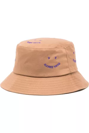 Paul Smith Logo-embroidered cotton bucket hat - Brown