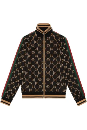 GUCCI Logo-Jacquard Wool-Blend Fleece and Shell Half-Zip Track