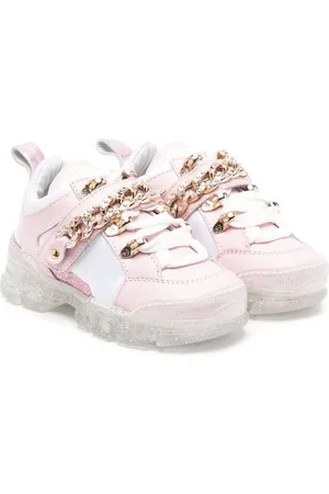 MONNALISA Chain-link detail lace-up sneakers