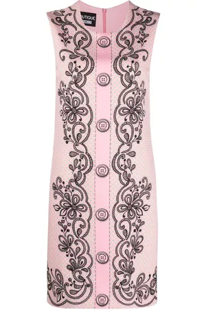 Moschino Graphic-print sleeveless mini shift dress - Pink
